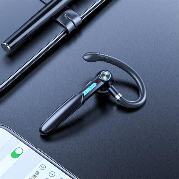 Single Wireless Bluetooth 5.0 Headset Handsfree HIFI Fingerprint Touch Hanging Ear Earphone for iPhone Waterproof Earpiece Ear Wireless Bluetooth Sport Headphones