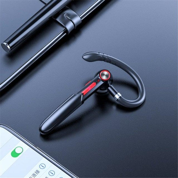Single Wireless Bluetooth 5.0 Headset Handsfree HIFI Fingerprint Touch Hanging Ear Earphone for iPhone Waterproof Earpiece Ear Wireless Bluetooth Sport Headphones