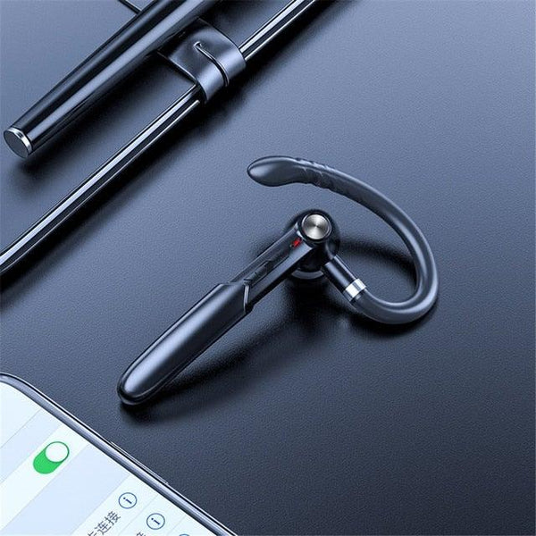 Single Wireless Bluetooth 5.0 Headset Handsfree HIFI Fingerprint Touch Hanging Ear Earphone for iPhone Waterproof Earpiece Ear Wireless Bluetooth Sport Headphones