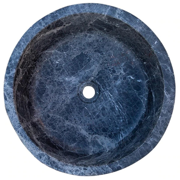 Natural Stone Sirius Black Marble Vessel Sink Polished (D)16.5