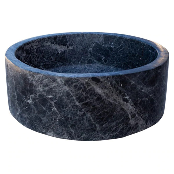 Natural Stone Sirius Black Marble Vessel Sink Polished (D)16.5