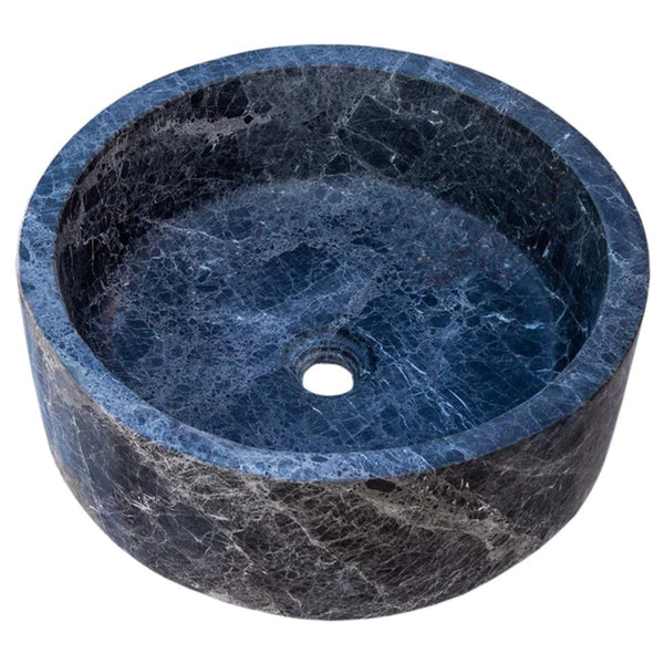 Natural Stone Sirius Black Marble Vessel Sink Polished (D)16.5