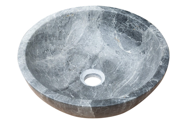 Sirius Gray Marble Vessel Above Vanity Bathroom Sink Polished (D)15