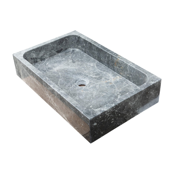 Sirius Gray Marble Rectangular Above Vanity Bathroom Sink (W)15