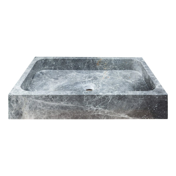 Sirius Gray Marble Rectangular Above Vanity Bathroom Sink (W)15