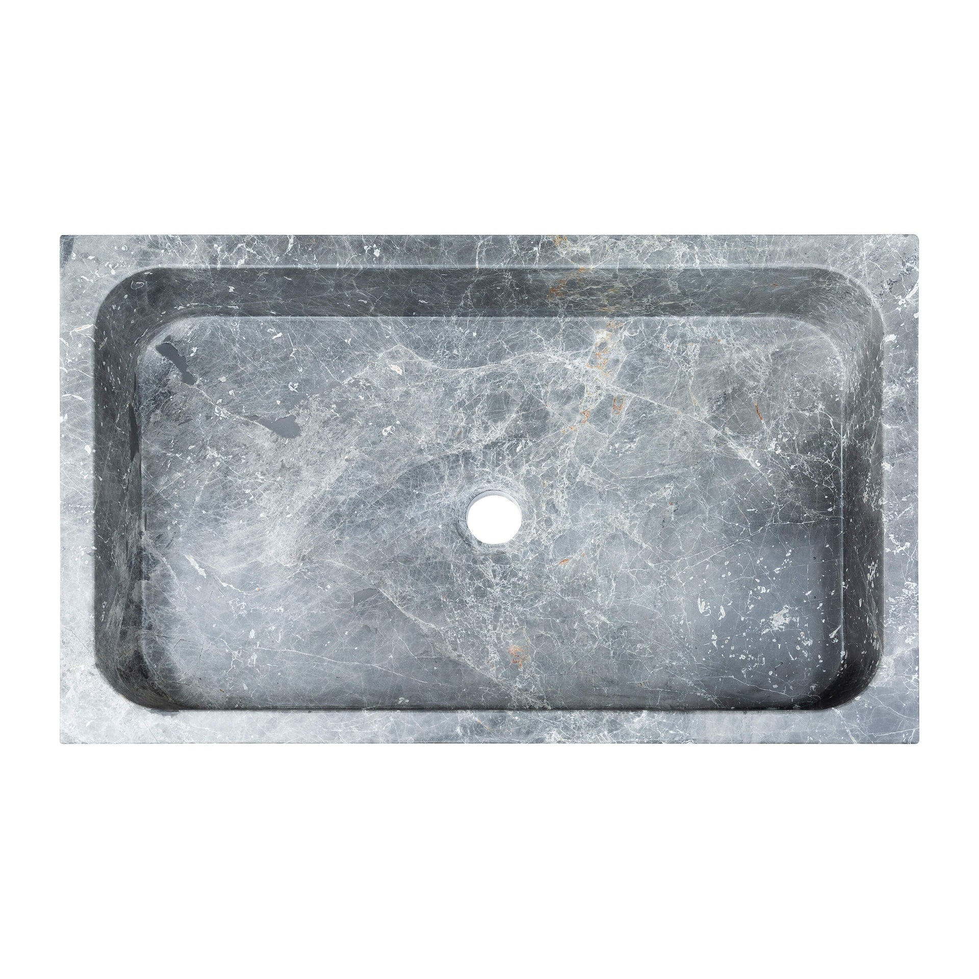 Sirius Gray Marble Rectangular Above Vanity Bathroom Sink (W)15