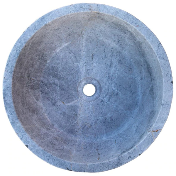 Natural Stone Sirius Silver Marble Self-Rimming Vessel Sink Polished (D)16