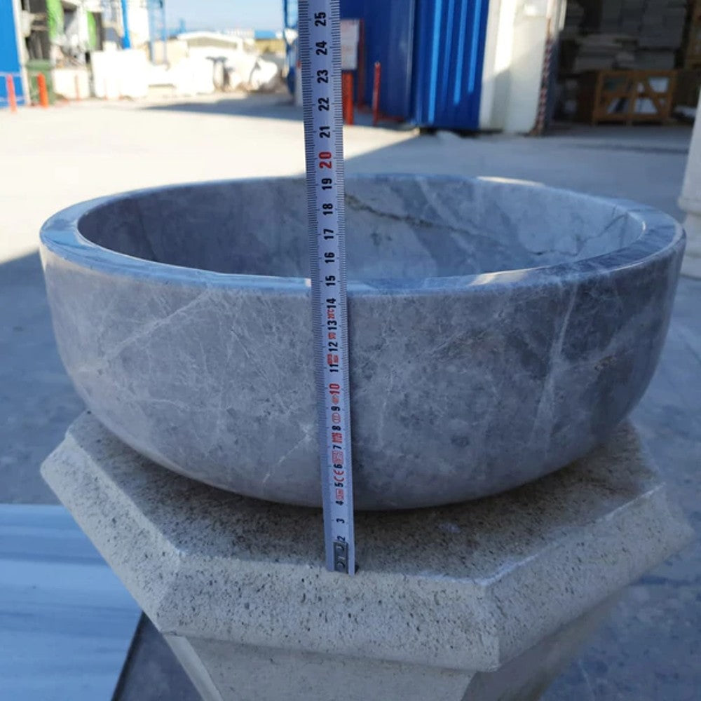 Natural Stone Sirius Silver Marble Vessel Sink Polished (D)16
