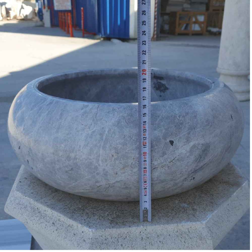 Sirius Silver Marble Natural Stone Vessel Sink (D)15.5