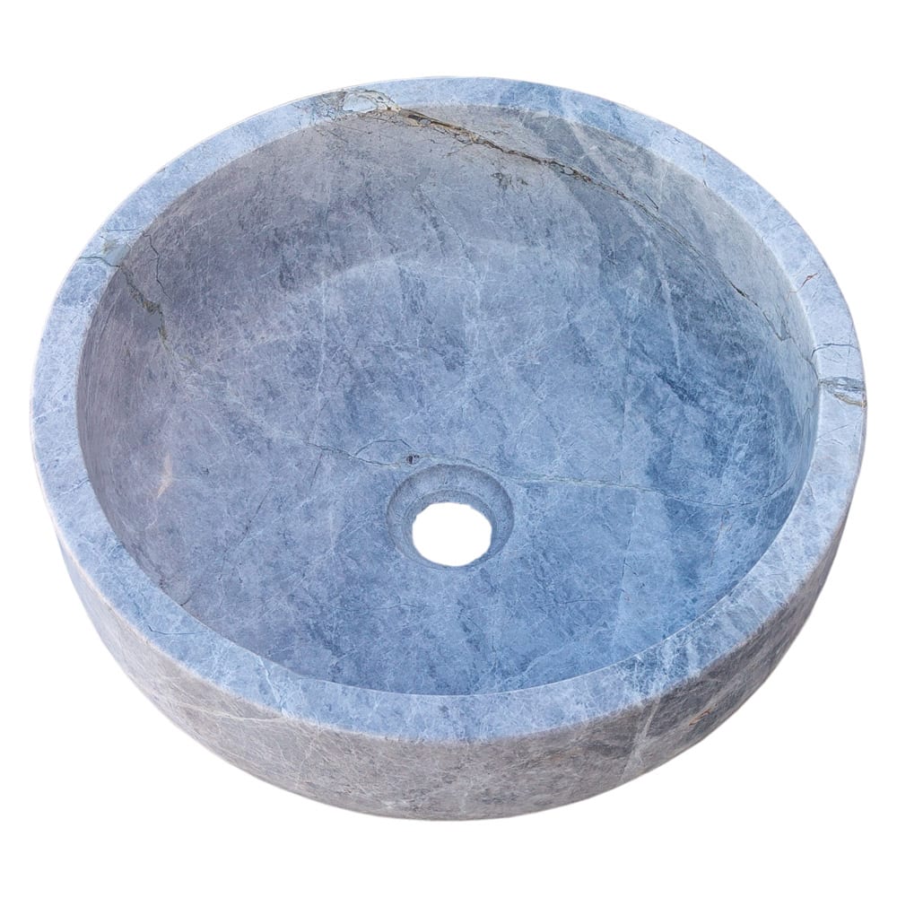 Natural Stone Sirius Silver Marble Above Vanity Bathroom Vessel Sink (D)16