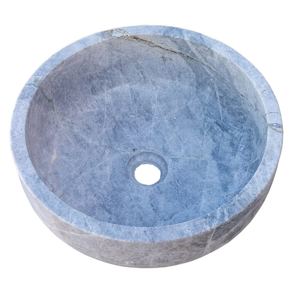 Natural Stone Sirius Silver Marble Above Vanity Bathroom Vessel Sink (D)16