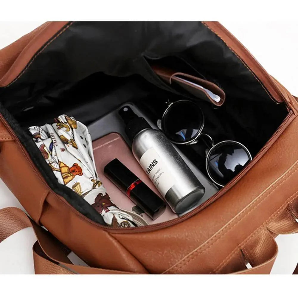 Sizzling Anti-Theft Vintage Style Leather Backpacks for Teenager Girls And Women School Bagpack For Females Travel Bags