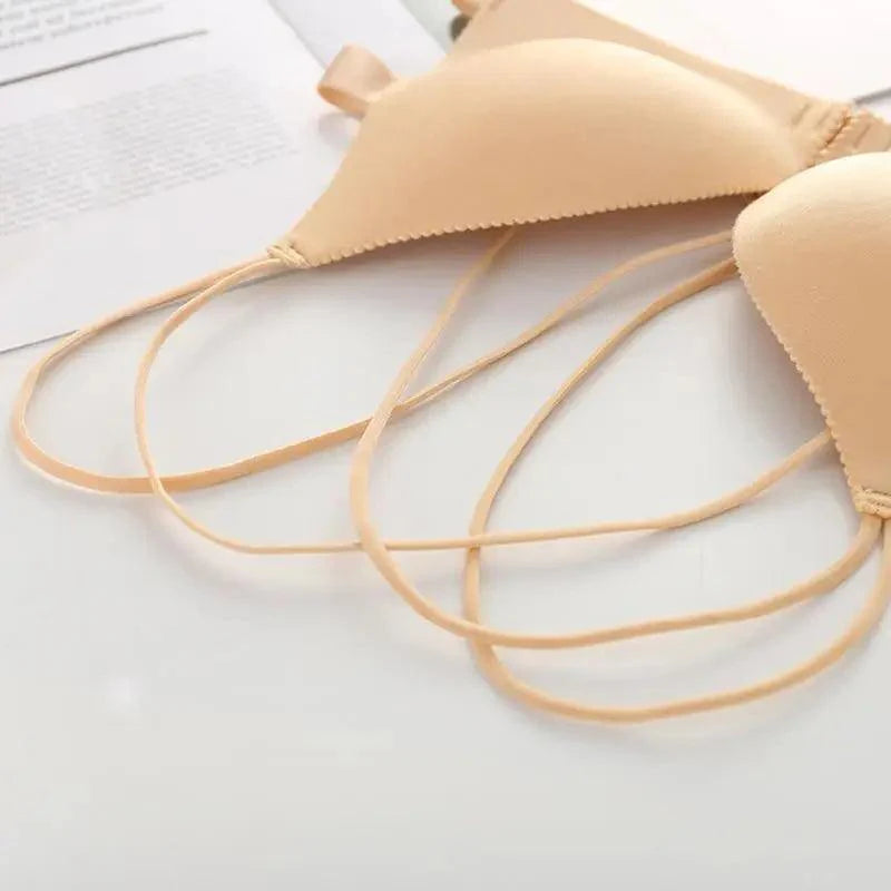 Sizzling Back Beautify Ladies Front Closure Wire Free Fashion Bra Padded Lingerie Bralette Gather Push Up Seamless Bra For Female