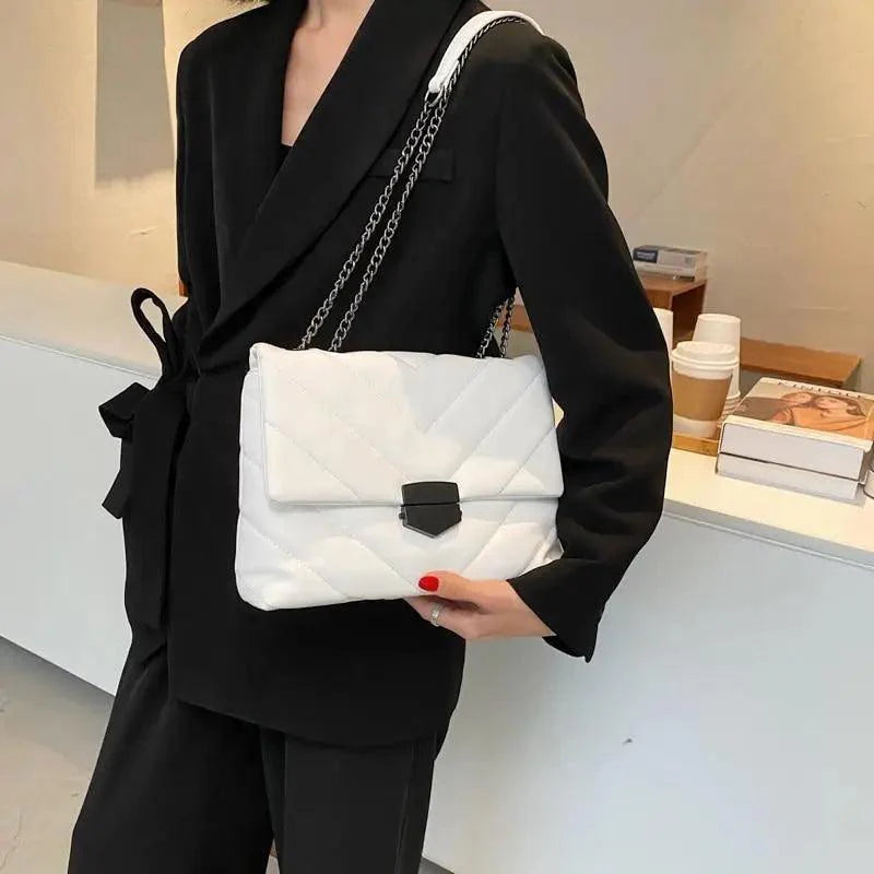 Sizzling Embroidery Thread Small PU Leather Crossbody Bags For Women And Girls Trending Female Shoulder Handbags