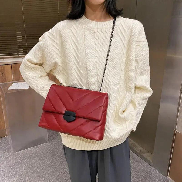 Sizzling Embroidery Thread Small PU Leather Crossbody Bags For Women And Girls Trending Female Shoulder Handbags