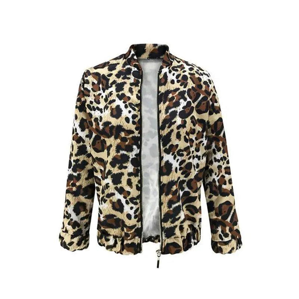Sizzling Stylish Women's Long Sleeve Jacket Sweater Top Ladies Casual Leopard Print, Cardigan Zipper, Short Outwear, Coat Jacket