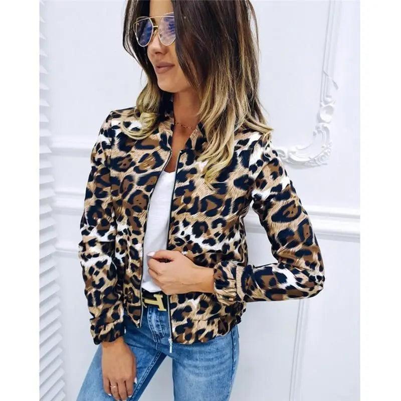 Sizzling Stylish Women's Long Sleeve Jacket Sweater Top Ladies Casual Leopard Print, Cardigan Zipper, Short Outwear, Coat Jacket