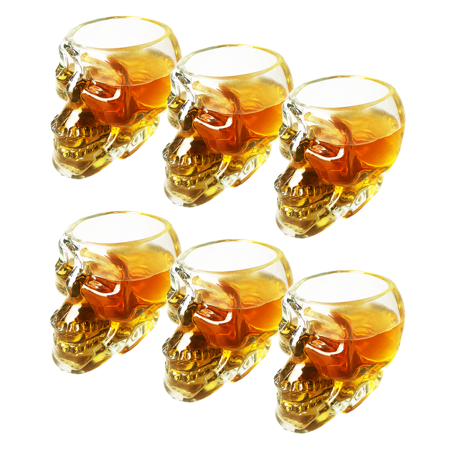 Skull Shot Glasses Set of 6 by The Wine Savant - 3oz Skull Glasses 3