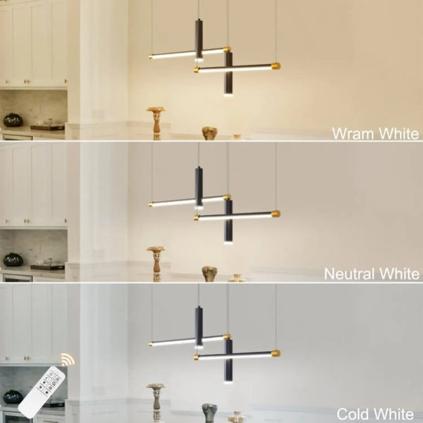 Sleek Linear Pendant Light with Adjustable Height for Kitchen Island