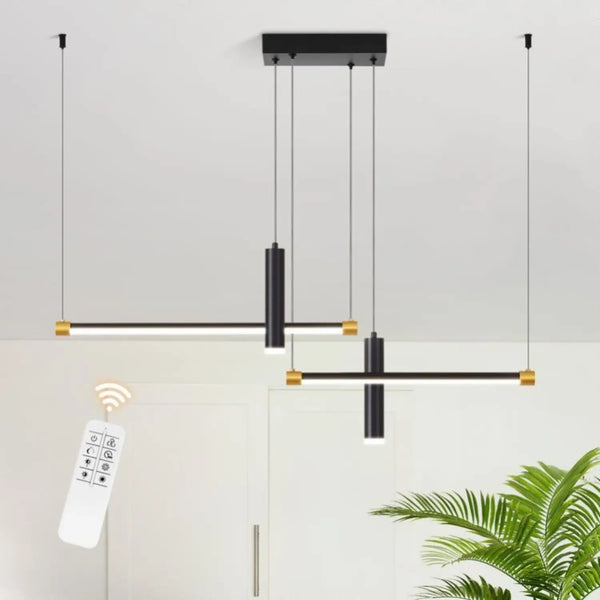 Sleek Linear Pendant Light with Adjustable Height for Kitchen Island