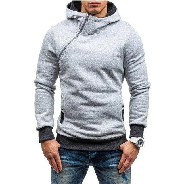 Slim Fit Men's Jacket Male Hip Hop Jackets Men's Hooded Pullover Jackets Diagonal Jackets Thicken Sports Outdoor Clothing Black  Collar Stylish Jacket For Men Classic Design Warm Winter Jackets For Men