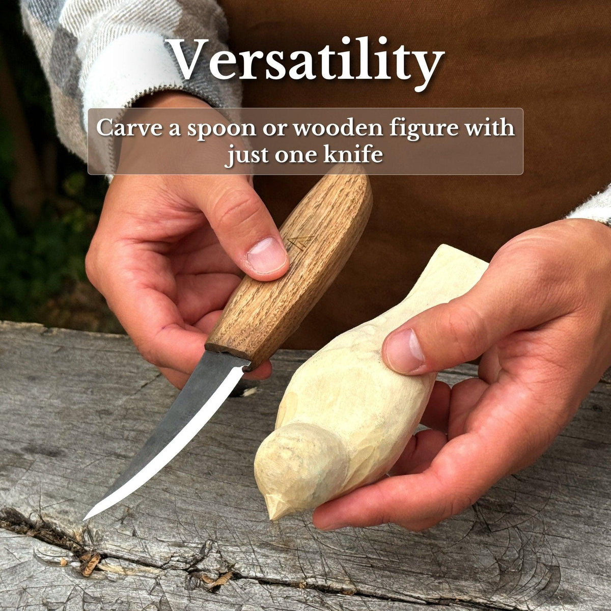 Sloyd Carving Knife with Leather Sheath, Blade 9 cm (3.54 inches)