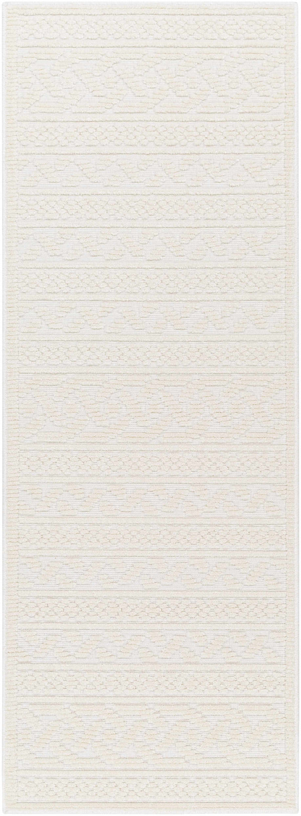 Fadey White 3D Washable Rug