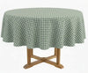 Sage Green Checked Tablecloth - Round