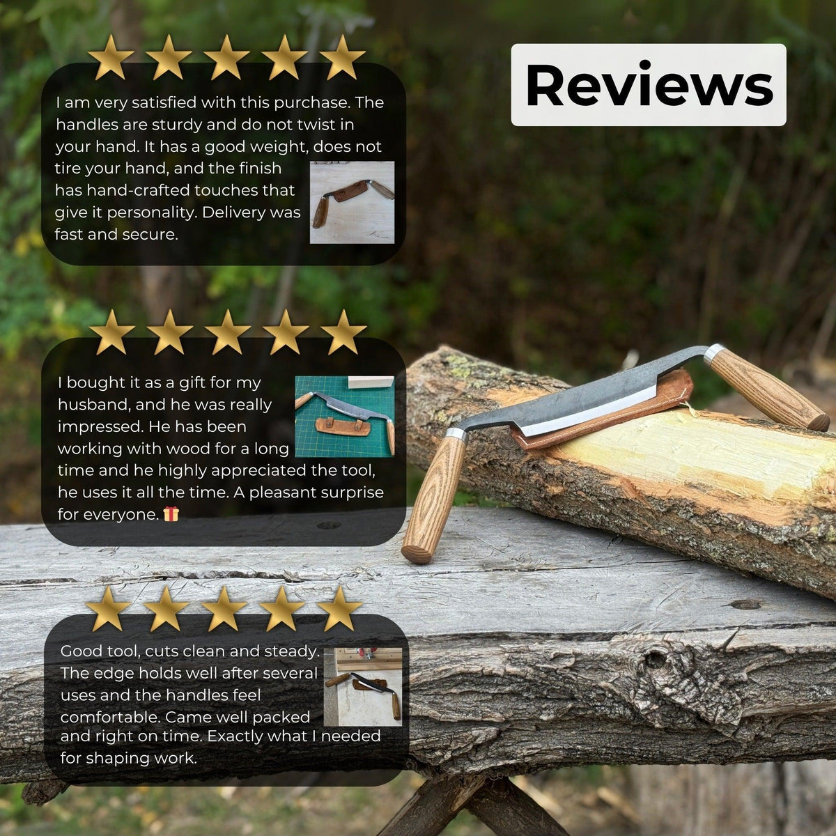 Small Curved Drawknife (Push/Pull), 10.5 cm (4.13 inches)