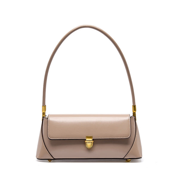 Small French baguette bag women's genuine leather net celebrity underarm bag summer French shoulder bag genuine leather women's bag