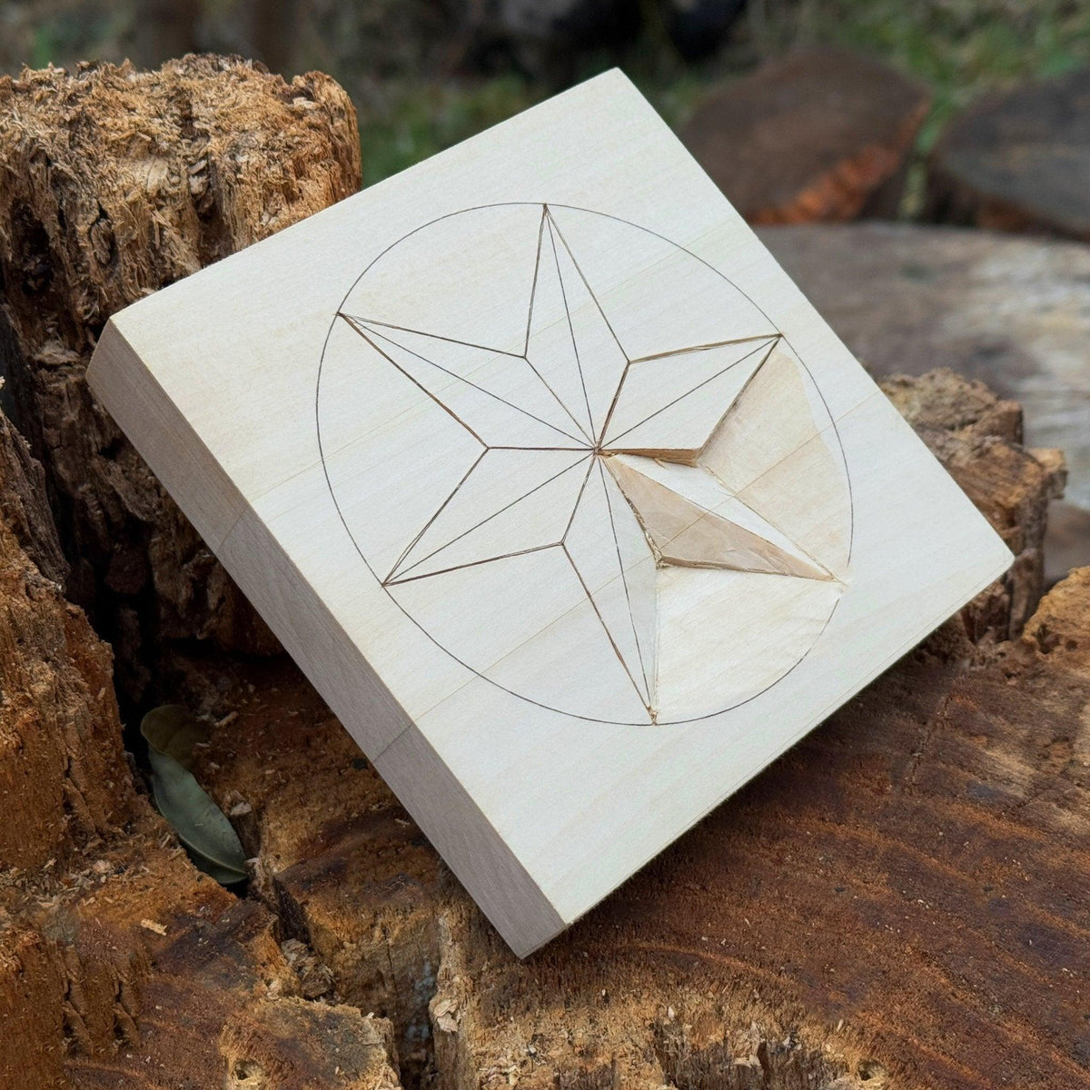 Small Linden Wood Carving Board with Pre-Drawn Pattern