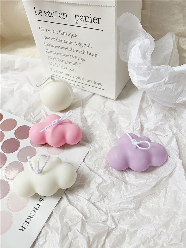 Small Scented Cloud Shape Birthday Candle Handmade Scented Candle Hand Poured Decorative Candle Aesthetic Candle Room Decor For Home Use Bedroom Romantic Soy Candle Home decoration Mother's Day Gifts