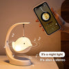 Smart Bluetooth-Compatible Music Led Night Light Colorful Speaker Touch Control Night Lamp For Bedroom Decoration USB Rechargeable Decorative Table Lamp Cute Study Lamps for Bedroom Décor