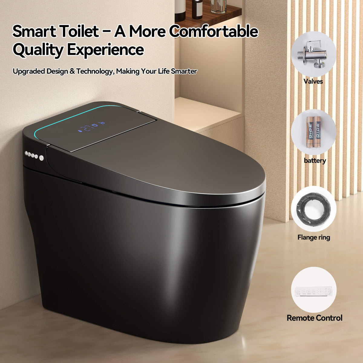 Smart One-Piece Bidet Toilet With Auto Open/Close Seat And Dryer (SAK86135)