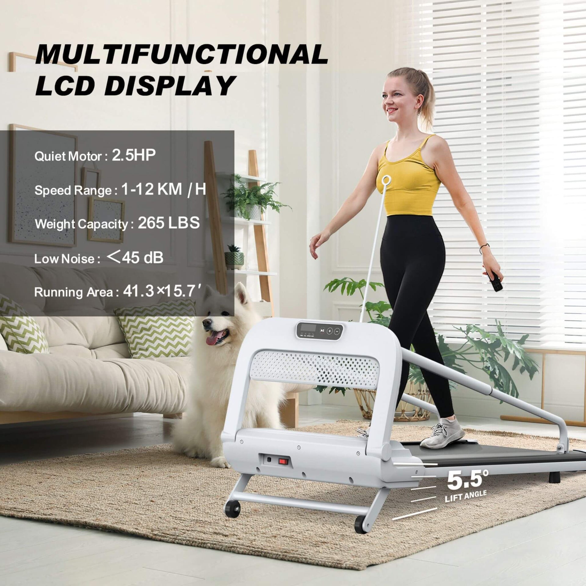 Smart Pet Treadmill With Adjustable Speed For Small And Medium Dogs (SAK72537)