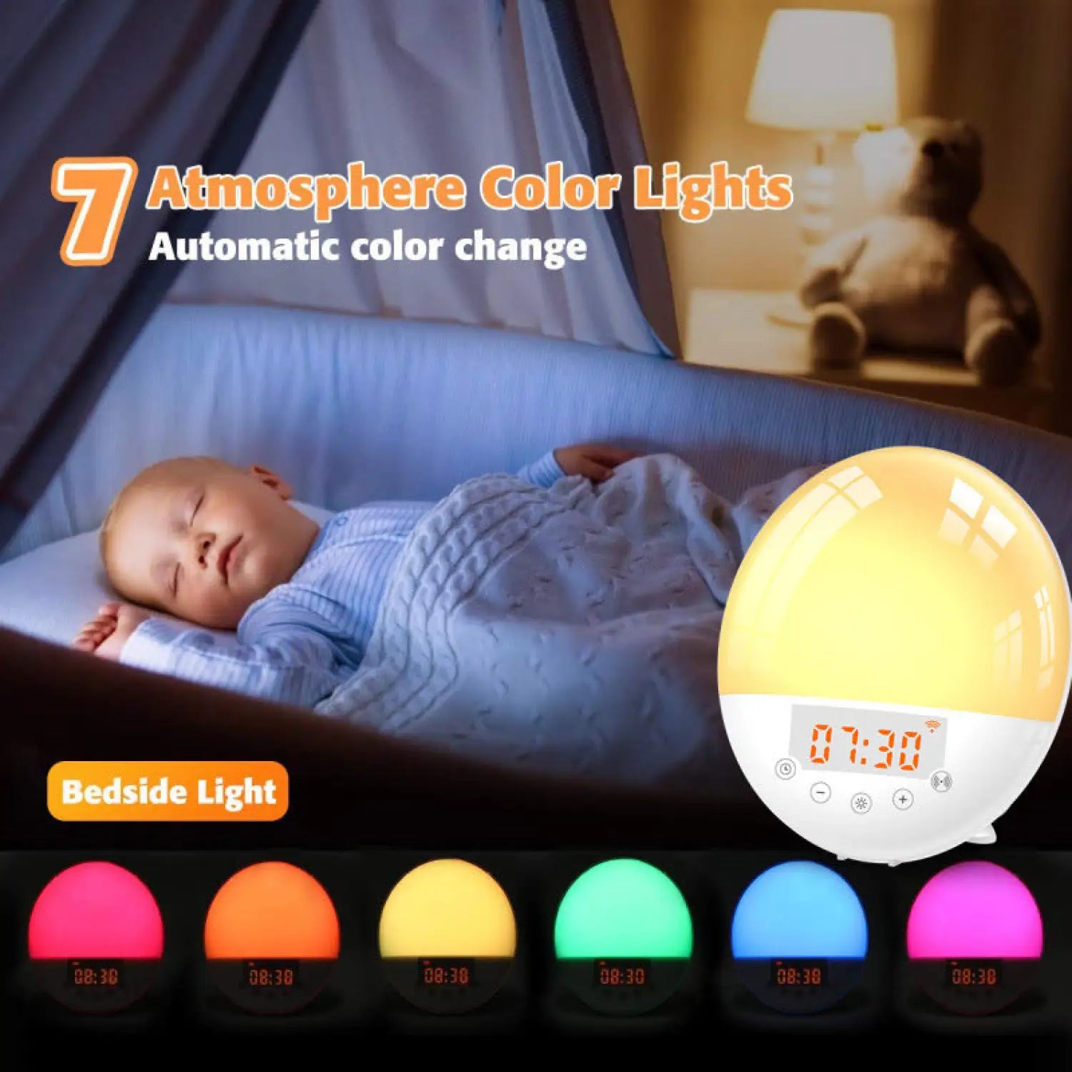 Smart Wakeup Light Alarm Clock with Sunrise Simulation and Voice Control