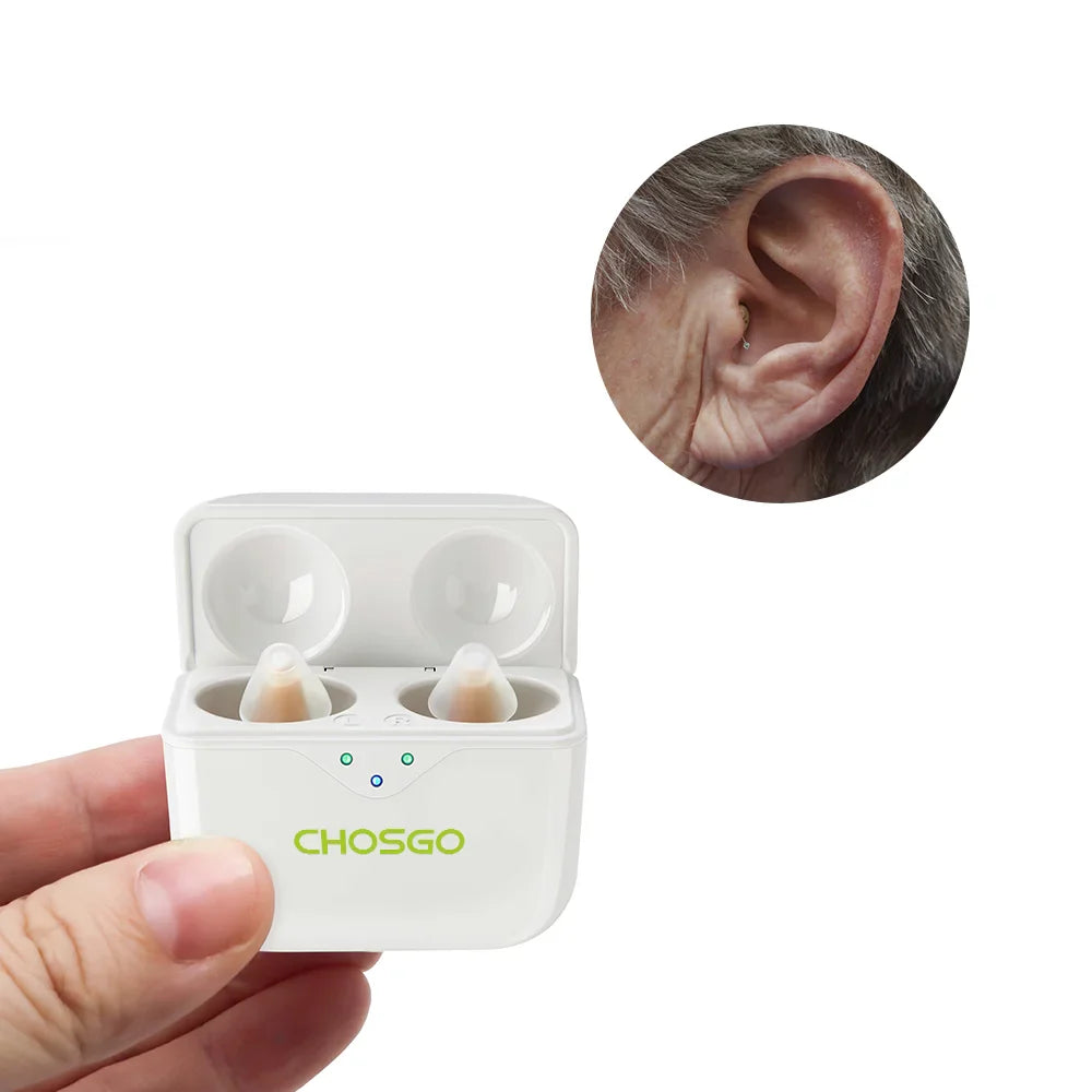 SmartR Pro Smallest Rechargeable OTC CIC Hearing Aids with AI Noise Reduction