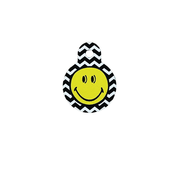 Smiley Face Zigzag Pet ID Tag Small Circle - Gifts for You 'n Me
