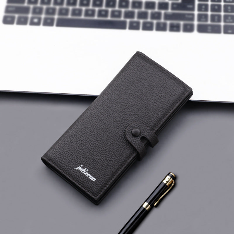 Snap Wallet Men's Long Button Trend Brand Wallet College Student Niche Design Wallet Large Capacity Men's And Women's