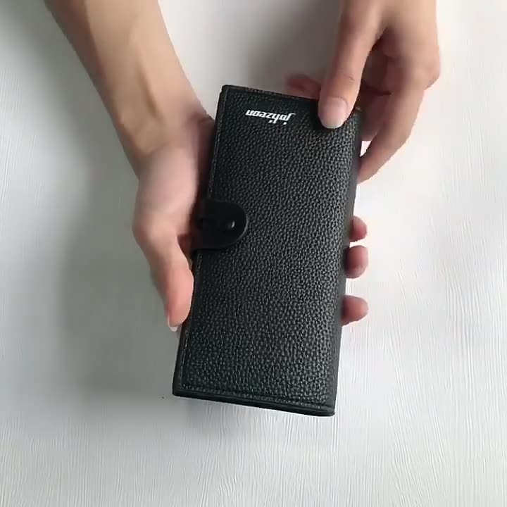 Snap Wallet Men's Long Button Trend Brand Wallet College Student Niche Design Wallet Large Capacity Men's And Women's