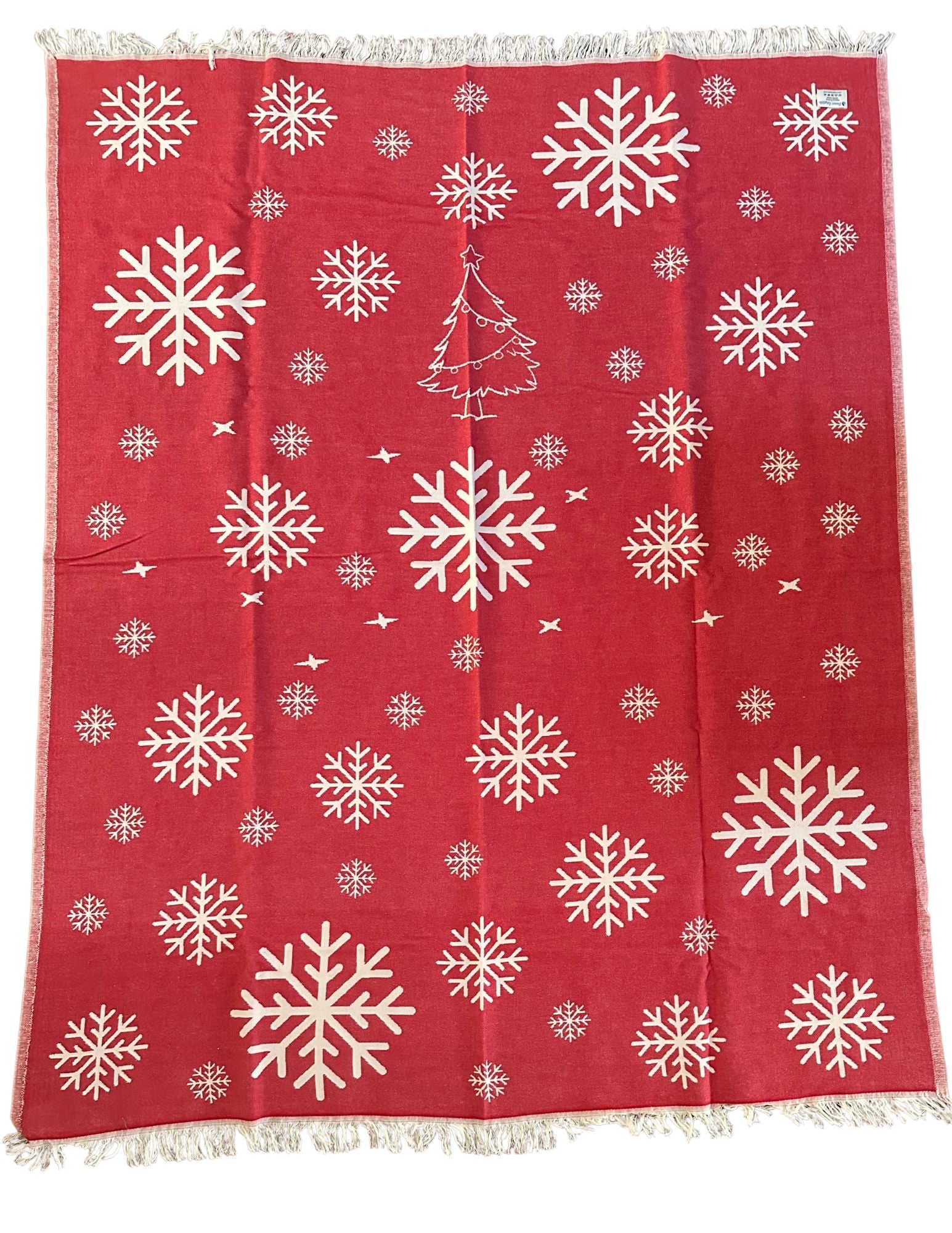 Christmas Reindeer Snowflake Turkish Cotton Throw Blanket 56×72 – Soft Organic Holiday Decor Gift