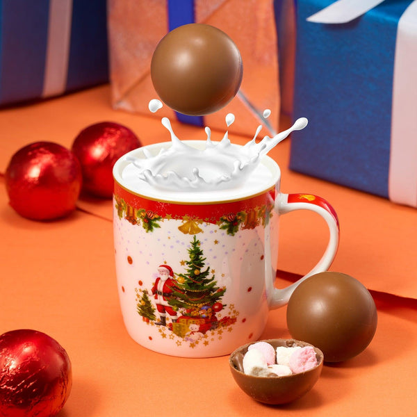 Large Snowman Hot Chocolate Bombs - Set of 16 - Delicious Cocoa Bomb Filled with Marshmallows - Caramel & Fudge Brownie Flavors Candy Chocolates, Cocoa Bomb Gift - Delicious Holiday Christmas Gifts