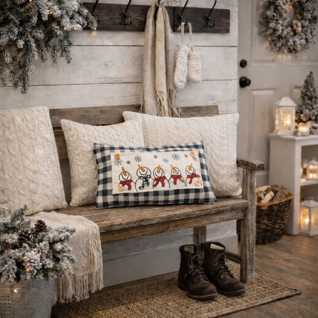 PILLOW ONLY (with fluffy insert): Buffalo Check Gingham: RECTANGLE BUFFALO CHECK PILLOW (with insert)