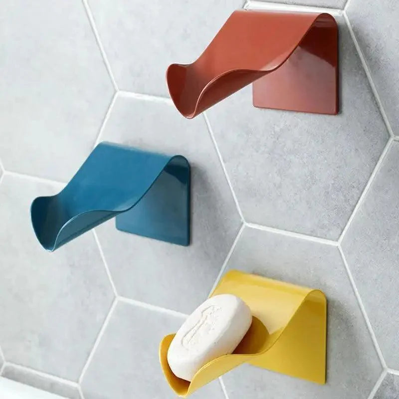 Soap Rack No Drilling Wall Mounted Double Layer Soap Holder Soap Sponge Dish Bathroom Accessories Soap Dishes Self Adhesive Soap Dish Bar Soap Holder Soap Dishes Tray Saver Case Box for Shower Bathroom Kitchen Dish Drainer Drying Rack