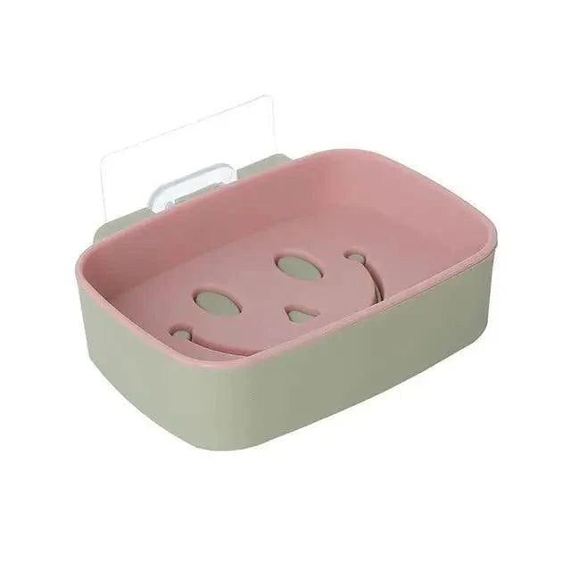 Soap Rack No Drilling Wall Mounted Double Layer Soap Holder Soap Sponge Dish Bathroom Accessories Soap Dishes Self Adhesive Soap Dish Bar Soap Holder Soap Dishes Tray Saver Case Box for Shower Bathroom Kitchen Dish Drainer Drying Rack
