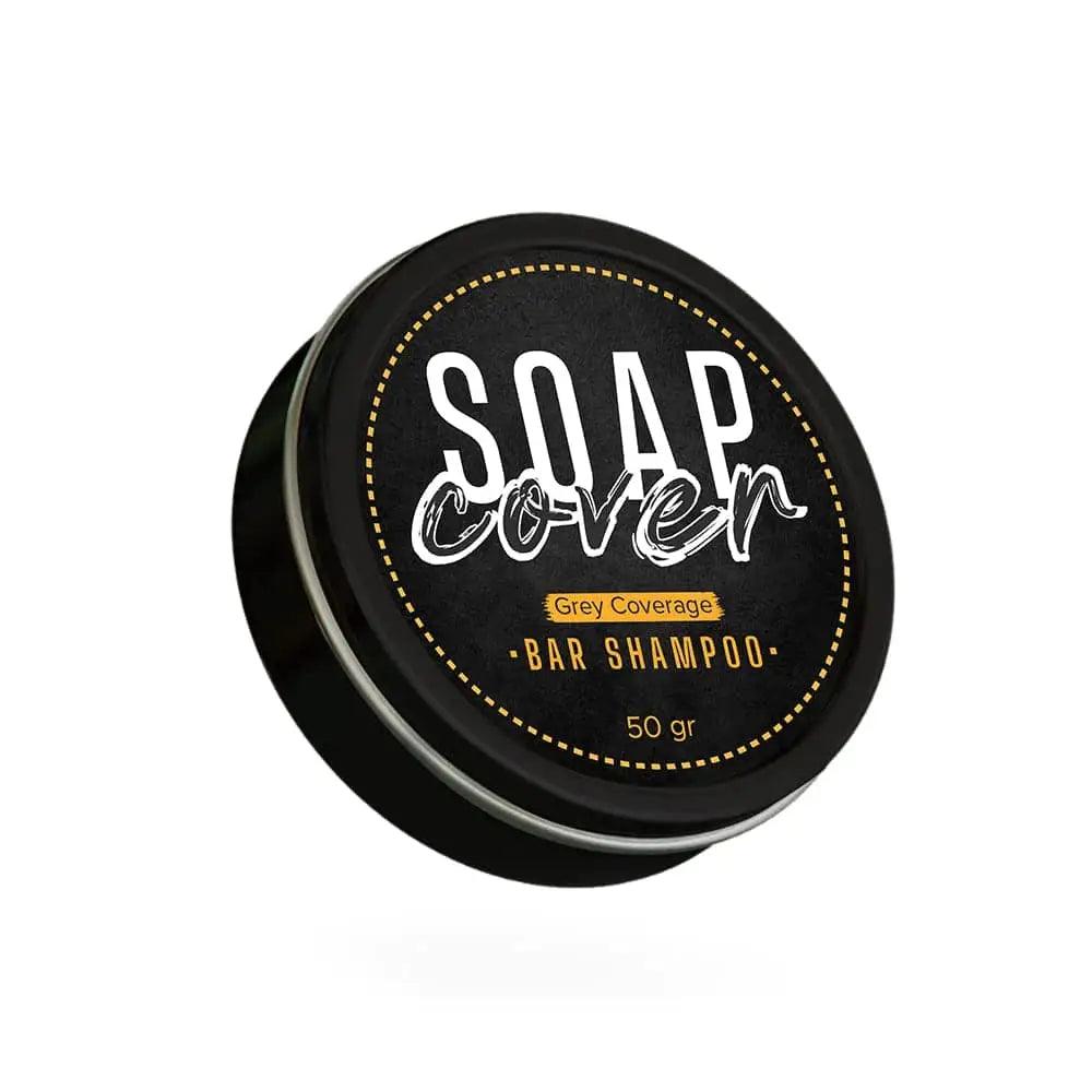 SoapCover, Gray Hair Coverage Soap, Hair Darkening Compressed Soap Bar, 1.7 Oz with Scalp Massager Hair Brush