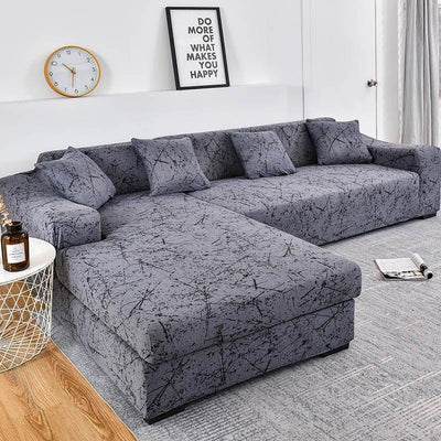 Sofa Cover Geometric Couch Cover Elastic Sofa Cover for Living Room Pets Corner L Shaped Chaise Longue Sofa Slipcover Shaped Sofa Slipcovers with Elastic Bottom, Jacquard Chaise Lounge Set for Living Room