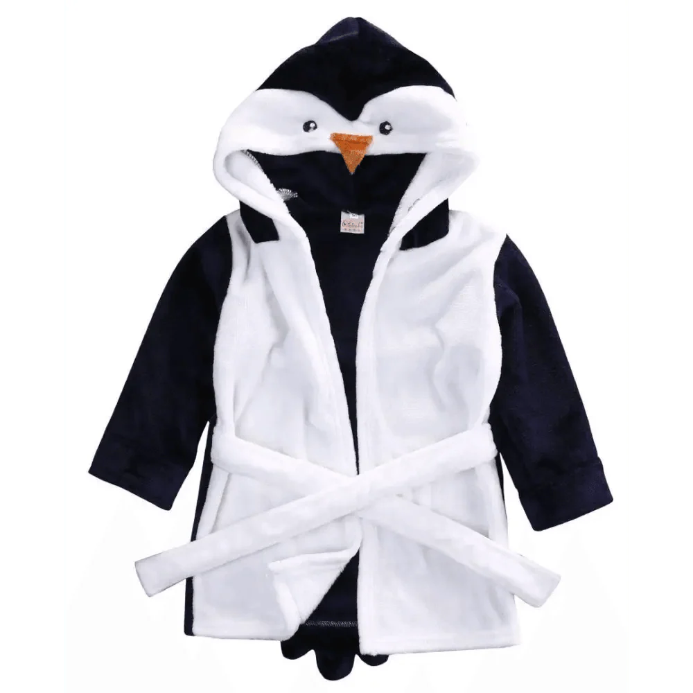 Soft And Comfortable Baby Bathrobes Cute Cartoon Animal Face Sleepwear For Babies Unique Design Hooded Sleepwear For Infants