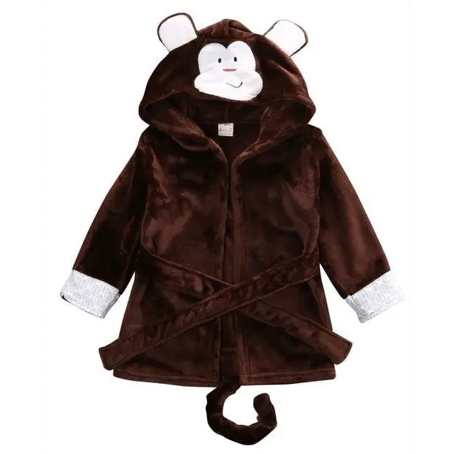 Soft And Comfortable Baby Bathrobes Cute Cartoon Animal Face Sleepwear For Babies Unique Design Hooded Sleepwear For Infants