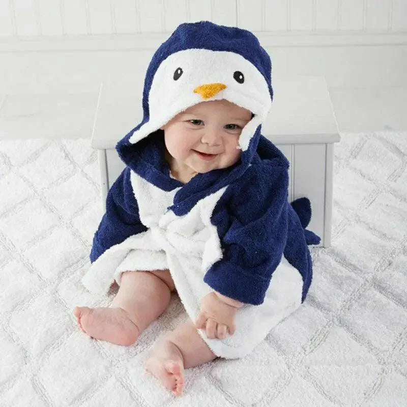 Soft And Comfortable Baby Bathrobes Cute Cartoon Animal Face Sleepwear For Babies Unique Design Hooded Sleepwear For Infants